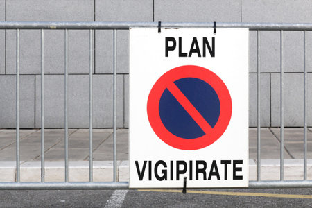 Plan vigipirate is the french national security alert system and against possible terrorist attacksの写真素材