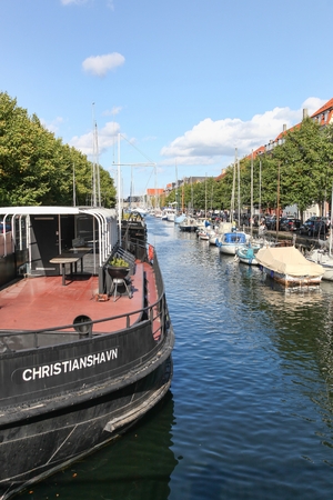 Copenhagen, Denmark - September 10, 2017: Canal of Christianshavn in Copenhagen, Denmarkのeditorial素材