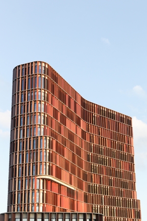 Copenhagen, Denmark - September 10, 2017: The Maersk tower in Copenhagen, Denmark. The Maersk tower is the faculty of health and medical sciencesのeditorial素材