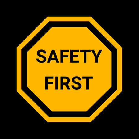 Safety first sign illustrationの写真素材