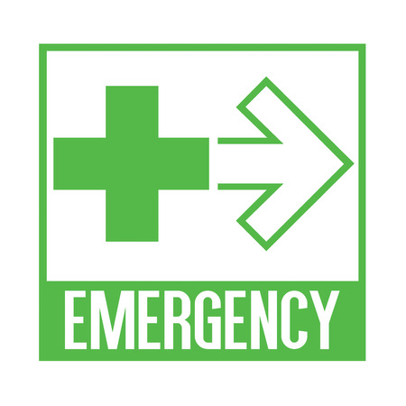 Emergency direction sign illustrationの写真素材