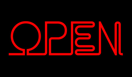 Open neon sign illustrationの写真素材