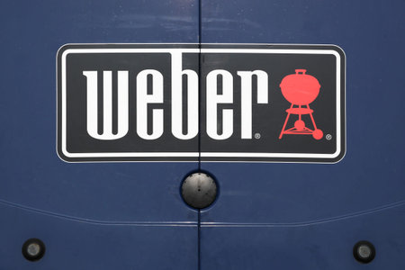 Himmerland, Denmark - August 23, 2018: Weber on a car, Weber is a privately held American...