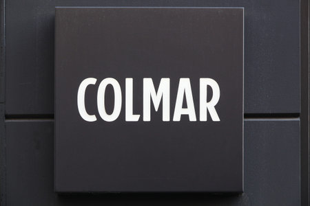 Lyon, France - July 19, 2018: Colmar logo on a wall. The Mario Colombo Manufactory, better known as...