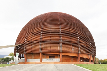 Meyrin,Switzerland - October 1, 2017: The globe of science and innovation in Meyrin at CERN research center, Switzerlandのeditorial素材