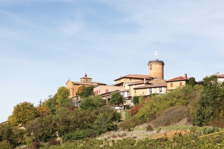 Village of Oingt in Beaujolais, Franceの写真素材