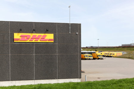 Skanderborg, Denmark - April 22, 2018: DHL warehouse and office. DHL Express is a division of the...