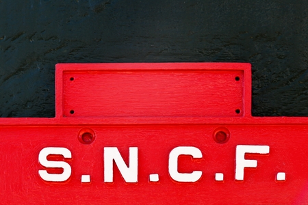 Creches, France - October 5, 2017: SNCF sign on a train. SNCF is the National society of French railway in France and it is a state-owned railway companyのeditorial素材