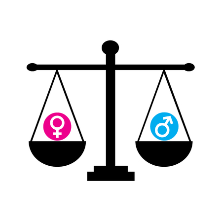Gender equality symbol with a white backgroundの写真素材