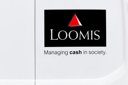 Oslo, Norway - August 27, 2018: Loomis logo on a vehicle. Loomis is a cash handling company and...