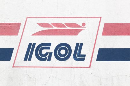 Arnas, France - January 26, 2019: IGOL logo on a wall. The French company IGOL manufactures for...