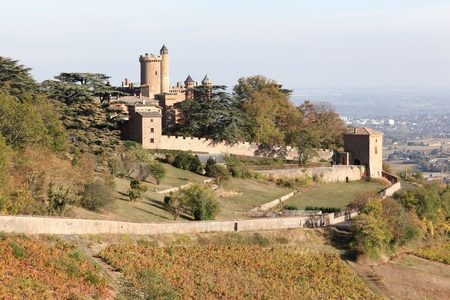 Castle of Montmelas in Beaujolais, Franceのeditorial素材