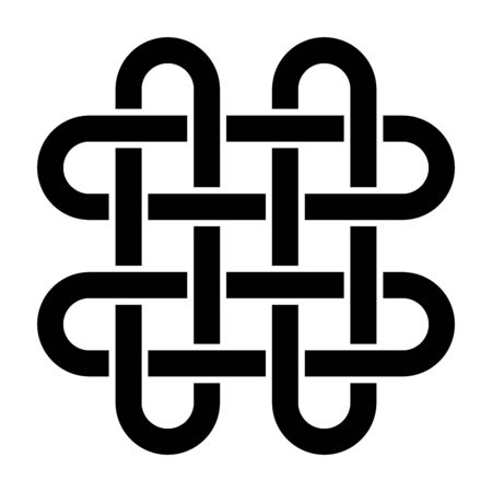 Solomon's knot symbol with a white backgroundの写真素材