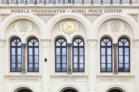 Oslo, Norway - August 27, 2018: Facade of the Nobel peace center. The Nobel Peace Center in Oslo is...