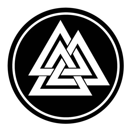 Valknut symbol in a black circleの写真素材