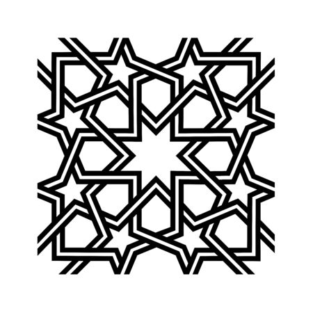 Kufic pattern symbol with a white backgroundの写真素材