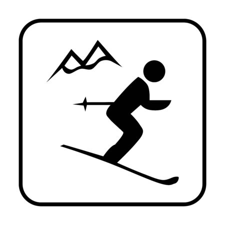 Downhill skiing symbol iconの写真素材