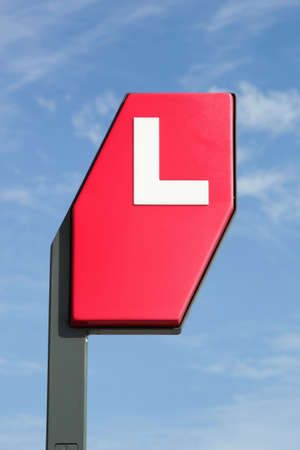 Hornslet, Denmark - August 7, 2020: Aarhus Letbane sign at a station. Aarhus letbane is a tram and tram-train system under construction in the city of Aarhus, Denmark since September 2013のeditorial素材