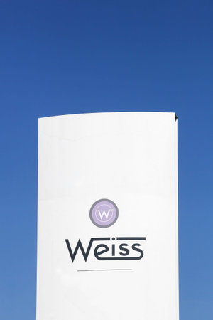 Saint Etienne, France - June 21, 2020: Weiss chocolate logo on a signboard. Weiss is a French...