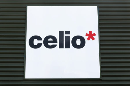 Creches, France - May 27, 2018: Celio logo on a wall. Celio is a French men's clothing retailer...