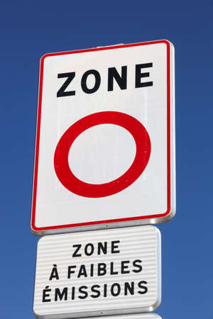 Low emission zone road sign in Franceの写真素材
