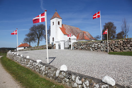 Vistoft church in Denmark during confirmationの写真素材