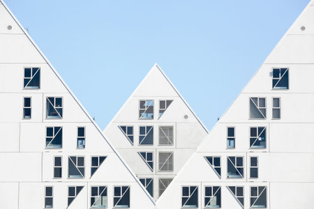 Aarhus, Denmark - September 13, 2014: View of the Iceberg building in Aarhus. The Iceberg is a unique apartment building in the harbor areaのeditorial素材