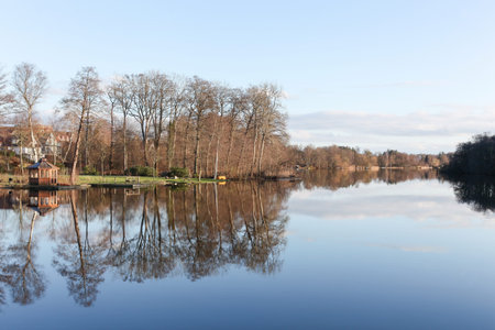 View of the lake in Ry, Denmark