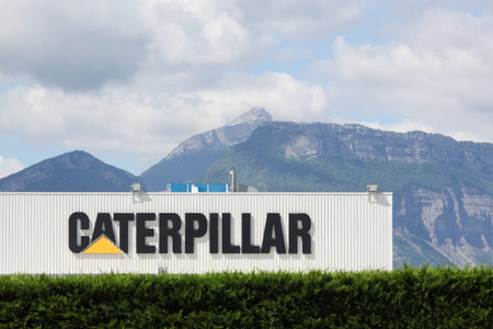 Grenoble, France - June 16, 2019: Caterpillar manufacturing plant. Caterpillar is an American...