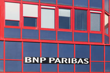 Merignac, France - June 5, 2017: BNP Paribas bank building. BNP Paribas is a French multinational bank and financial services company with global headquarters in Parisのeditorial素材