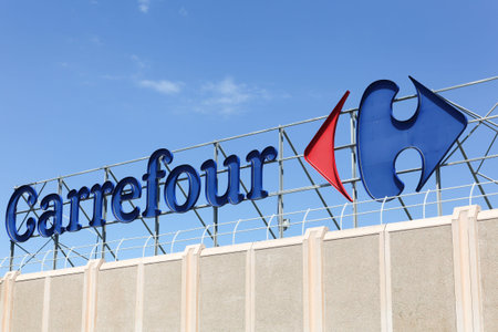 Lattes, France - July 5, 2018: Carrefour hypermarket in France. Carrefour is a french multinational...