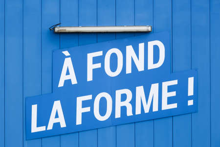 Vienne, France - June 7, 2020: Slogan of Decathlon company on a wall. Decathlon is a french company and one of the world's largest sporting goods retailersのeditorial素材