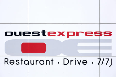 Villefranche sur Saone, France - May 24, 2015: Ouest Express is a quick service restaurant in France...