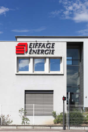 Saint Priest, France - July 29, 2017: Eiffage energie office building. Eiffage energie is the energy branch of the Eiffage group, the third largest group in French construction and concessionsのeditorial素材