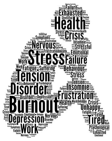 Burnout stress word cloud concept illustrationの写真素材