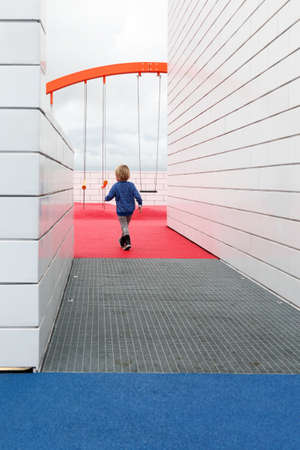 Billund, Denmark - October 18, 2017: The Lego House rooftop with a play area. The lego house is a building in Billund, Denmark, the city of the brand of Lego and It was inaugurated in September 2017のeditorial素材