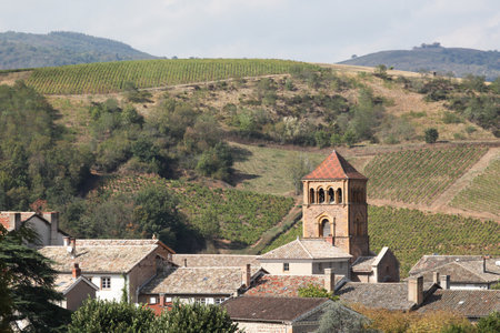 View of the village of Salles in Beaujolais, Franceの写真素材