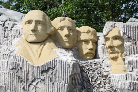 Billund, Denmark - May 26, 2014: Mount Rushmore at Legoland Resort in Billund, Denmarkのeditorial素材