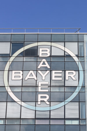 Lyon, France - September 6, 2020: Bayer office building. Bayer is a German multinational chemical and pharmaceutical company founded in Barmen, Germanyのeditorial素材