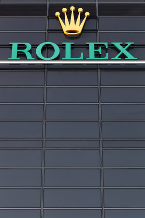 Geneva, Switzerland - August 14, 2016: Rolex offices and headquarter in Geneva. Rolex manufacture, distribute and service wristwatches sold under the Rolex and Tudor brandsのeditorial素材