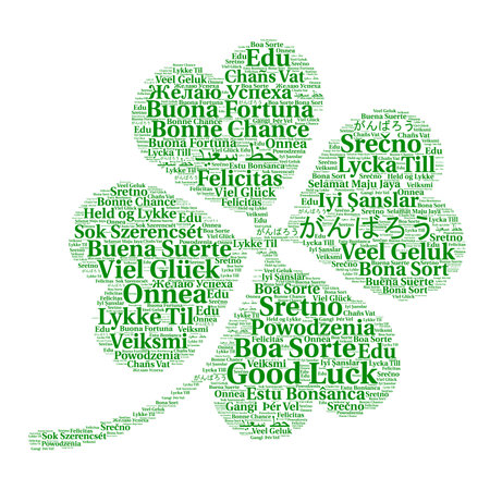 Good luck word cloud in different languages
