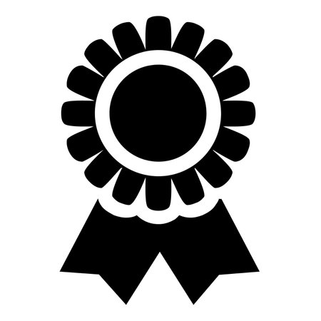Award icon with ribbonsの写真素材