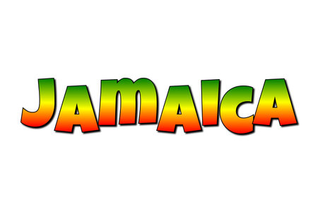 Jamaica sign icon with Jamaican flag colorsの写真素材