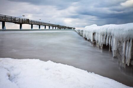 Winter on shore of the Baltic Sea.の写真素材