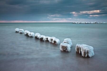 Winter on shore of the Baltic Sea.の写真素材