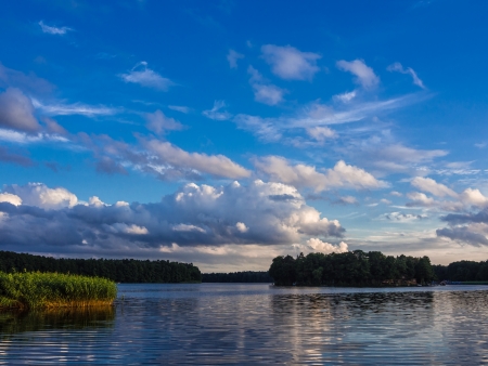 Landscape on a lake の写真素材