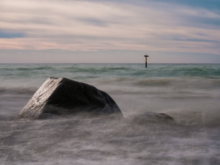 On shore of the Baltic Sea on the island Ruegen  Germany の写真素材
