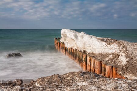 Winter on shore of the Baltic Sea の写真素材