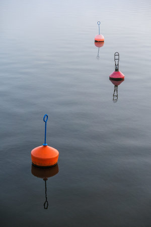 Buoys in the City Port of Rostock  Germany  