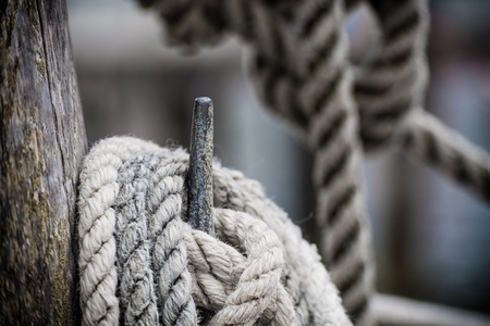Clamp on board of a sailing boat の写真素材